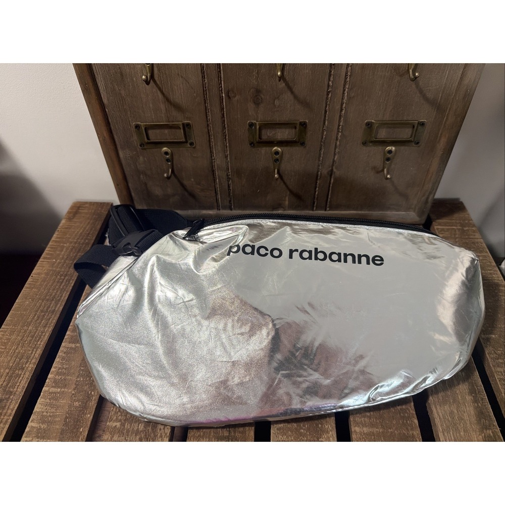 Paco Rabanne Unisex 3-in-1 Metallic Crossbody Backpack Shoulder Sling Bag Pouch